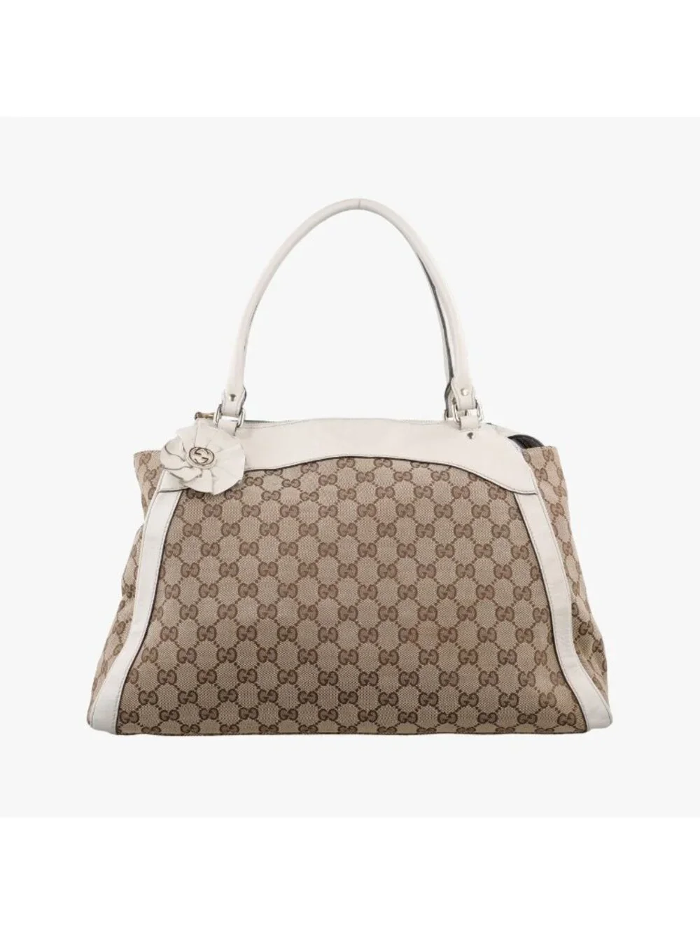 Gucci GG Abbey Brown Canvas Leather Shoulder